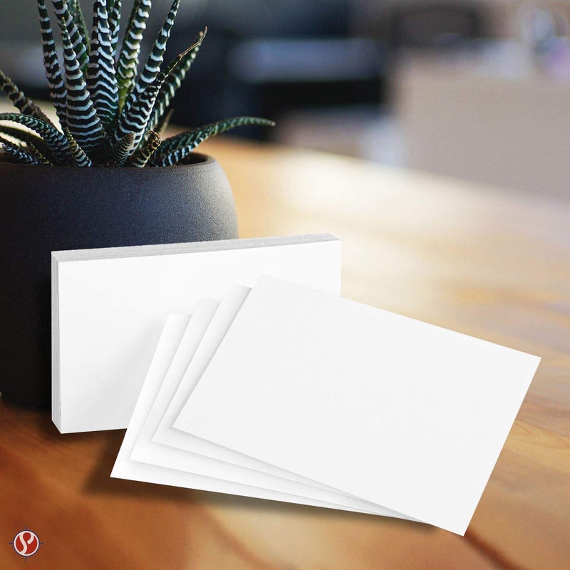 S Superfine Printing Blank Index Flash Note Cards | 80lb Heavyweight Thick White Cover Stock. 100 Cards Per Pack | 3 x 5 - Image 2